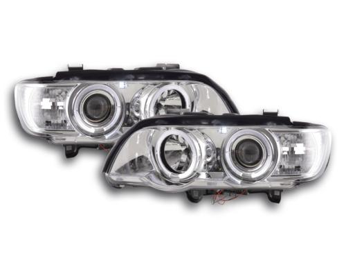 Paire de feux phares Angel Eyes BMW X5 E53 92-02 chrome