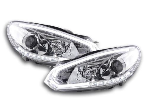 Paire de feux phares Daylight led DRL VW Golf 6 de 08-12 chrome