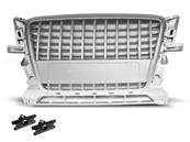 Grille de calandre pour Audi Q5 de 2008 a 09/2012 look Sport argent