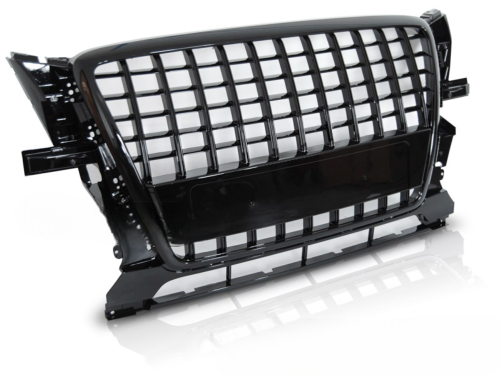 Grille de calandre pour Audi Q5 de 2008 a 09/2012 look Sport Noir brillant