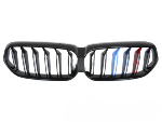 Grille de calandre avant BMW Serie 6 G32LCI de 2020 a 2023 Noir brillant + Tricolore