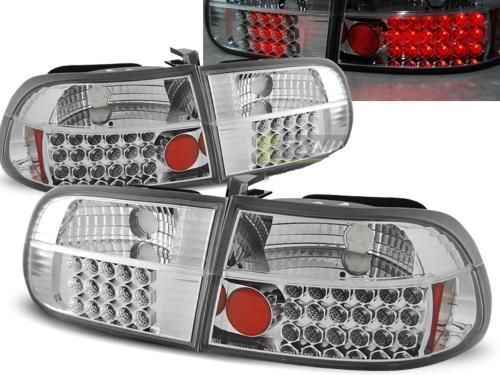 Paire de feux arriere Honda civic 91-95 LED chrome