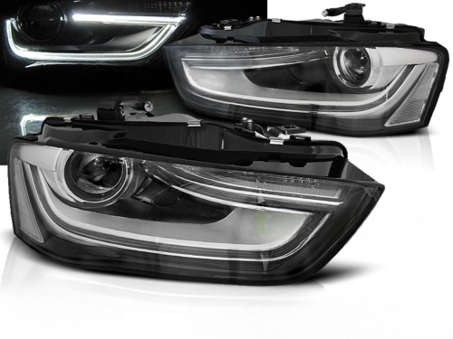 Paire de feux phares Audi A4 B8 de 2012 a 2015 Tubelight DRL Noir