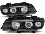 Paire de feux phares avant BMW X5 E53 99-03 angel eyes noir