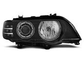 Paire de feux phares BMW X5 E53 de 1999 a 2003 angel eyes noir + Cligno Led