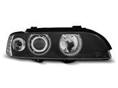 Paire de feux phares BMW serie 5 E39 de 1995 a 2000 angel eyes CCFL noir