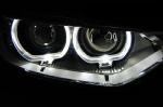 Paire de feux phares BMW serie 3 F30 / F31 11-15 angel eyes led DRL noir