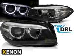 Paire de feux phares BMW serie 5 F10 / F11 10-13 xenon angel eyes led DRL noir
