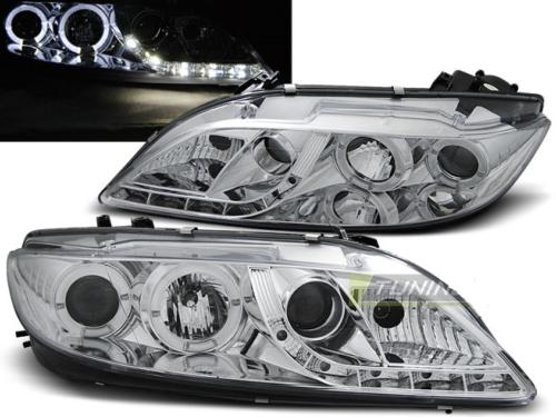 Paire de feux phares Mazda 6 02-07 Angel Eyes LED chrome