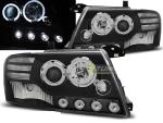 Paire de feux phares Mitsubishi Pajero 01-06 angel eyes LED noir