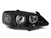 Paire de feux phares Opel Astra G 97-04 angel eyes noir