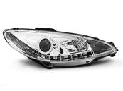 Paire de feux phares Peugeot 206 98-02 Daylight led chrome