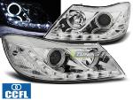 Paire de feux phares Skoda Octavia 09-12 Angel Eyes CCFL chrome