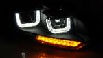 Paire de feux phares VW Golf 6 08-12 led U-type DRL noir