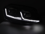 Paire de feux phares VW Golf 7 17-19 LED TRU DRL Dyn Noir Rouge