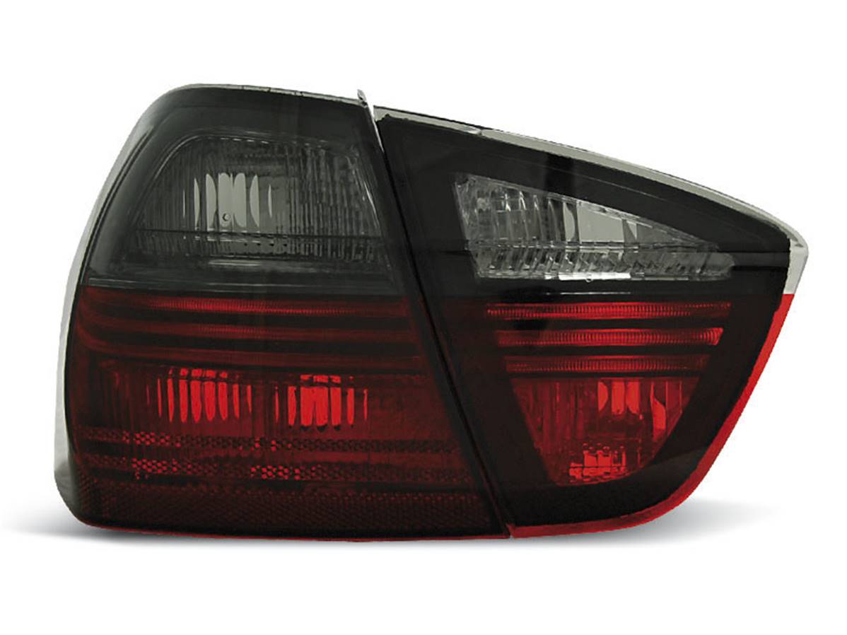 Paire de feux arriere BMW serie 3 E90 Berline de 2005 a 2008 rouge fume