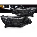 Paire de feux phares Honda Civic de 2016 a 2021 FULL LED DRL Dyn Noir
