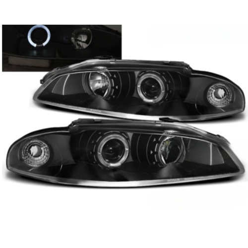 Paire de feux phares Mitsubishi Eclipse de 1997 a 1998 angel eyes noir