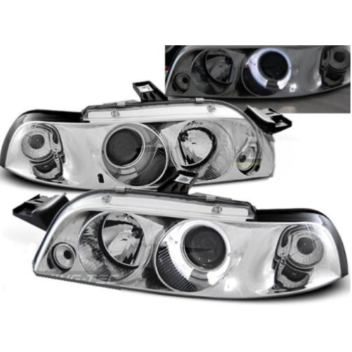 Paire de feux phares Fiat Punto 93-99 angel eyes chrome