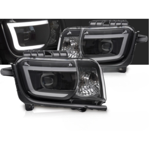 Paire de feux phares Chevrolet Camaro de 2009 a 2013 Tube Light Noir