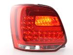 Paire feux arrière VW Polo 6R 2009 a 2013 Rouge Chrome Led