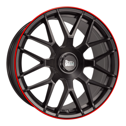 Jante Mam GT1 18x8 ET45 5/100 Matt Black Lip Red