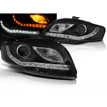 Paire de feux phares Audi A4 B7 de 2004 a 2008 Daylight cligno led noir