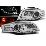 Paire de feux phares Audi A4 B7 de 2004 a 2008 Tube Light Led chrome