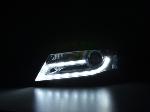 Paire de feux phares Daylight Led Audi A4 B8 Xenon 2007-2011 Chrome