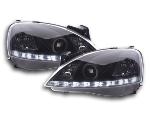 Paire de feux phares Daylight Led DRL Opel Corsa C 01-06 Noir