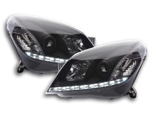 Paire de feux phares Daylight Led DRL Opel Astra H 04-09 Noir