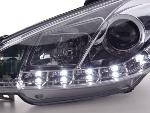 Paire de feux phares Daylight Led Peugeot 206 de 98-05 Chrome
