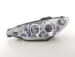 Paire de feux phares Angel Eyes Peugeot 206 S16 02-05 Chrome