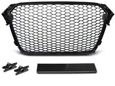 Calandre pour Audi A4 B8 de 11/2011 a 2015 look Sport Noir brillant