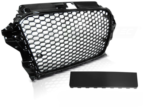 Calandre pour Audi A3 8V de 2012 a 2016 Look Sport Noir Brillant