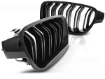 Grilles de calandre BMW serie 3 F30/F31 de 10/2011 a 2018 Noir brillant Double barre