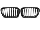 Paire grilles calandre BMW serie 1 F20 / F21 11-14 noir brillant