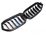 Grille de calandre avant BMW Serie 6 G32LCI de 2020 a 2023 Noir brillant + Tricolore
