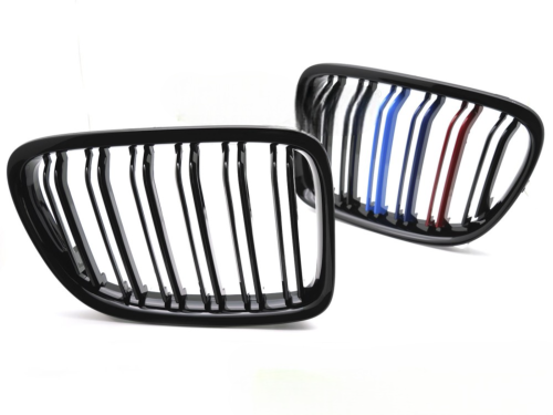 Grille de calandre avant BMW X1 E84 de 2009 a 2014 noir brillant + Tricolore