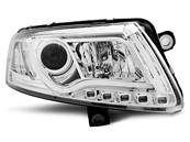 Paire de feux phares Audi A6 C6 de 2004 a 2008 Tube Light led LTI chrome
