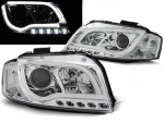 Paire de phares Audi A3 8P de 2003 a 2008 Tube Light DRL chrome