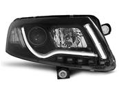 Paire de feux phares Audi A6 C6 4F de 2004 a 2008 noir Tube Light DRL xenon