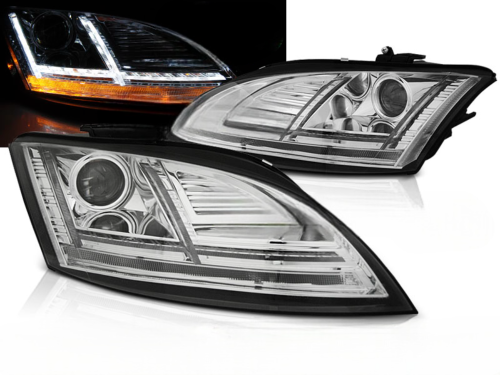 Paire feux phares Audi TT 8J de 2010 a 2014 Daylight led DRL chrome Xenon AFS