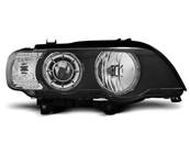 Paire de feux phares BMW X5 99-03 xenon angel eyes led noir