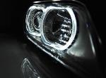 Paire de feux phares BMW serie 5 E39 de 1995 a 2000 angel eyes led noir