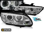 Paire de feux phares BMW serie 3 E92 / E93 06-10 angel eyes LED 3D DRL chrome