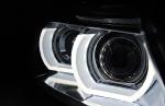 Paire feux phares BMW E90/E91 09-11 Xenon Angel Eyes Led DRL Chrome