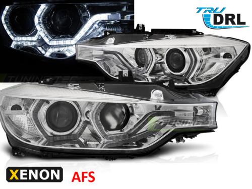 Paire de phares BMW F30/F31 11-15 Angel eyes Led Chrome HID DRL AFS