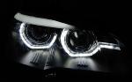 Paire feux phares BMW X5 E70 07-13 Xenon Angel Eyes Led DRL Noir AFS