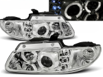 Paire de feux phares Chrysler Voyager de 1996 a 02/2001 angel eyes chrome